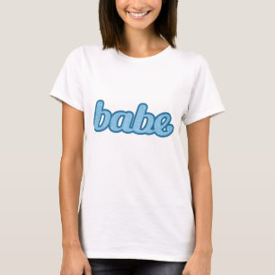 "babe" cute denim graphic blue t-shirt