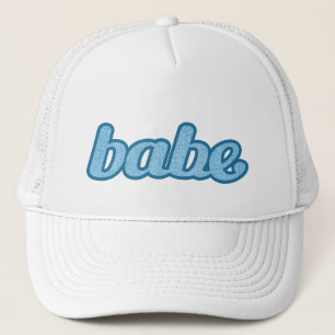 "babe" denim blue and white hat