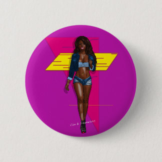 Babe in bluejeans 6 cm round badge