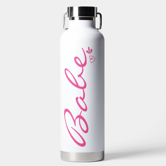 "Babe" Letter Print Water Bottle, Stainless Steel Water Bottle (Front)