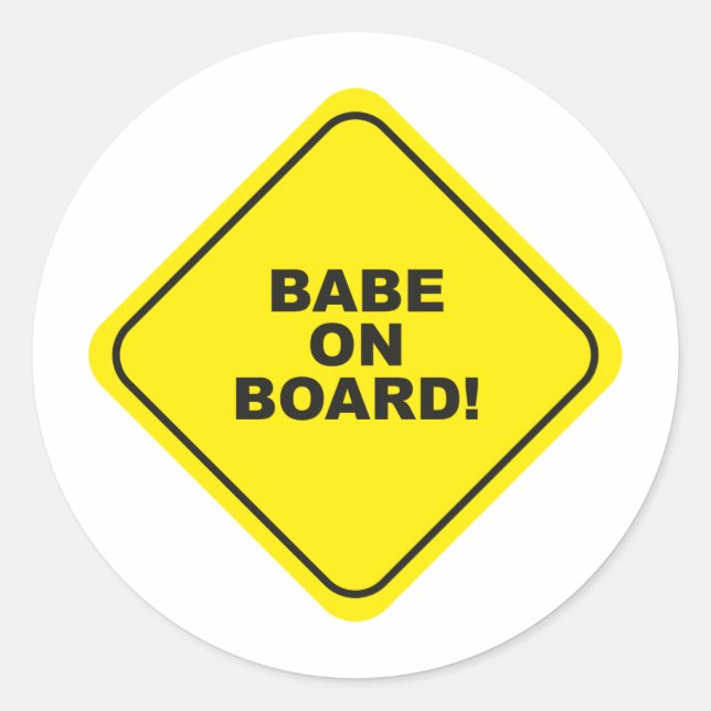 babe on board classic round sticker (Front)
