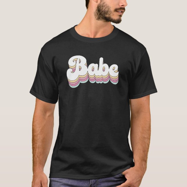 Babe Retro Bride Bridesmaid Bachelorette Party T-Shirt (Front)