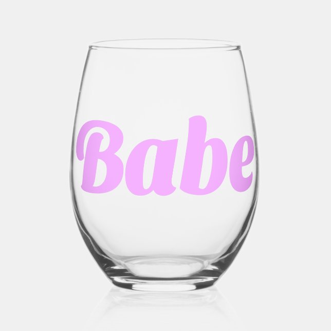 BABE Stemless Wine Glass – Sip Boldly (Front)