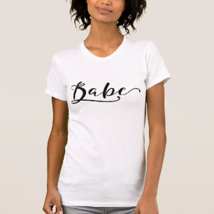 BABE Trendy Black Script Calligraphy Modern Chic T-Shirt