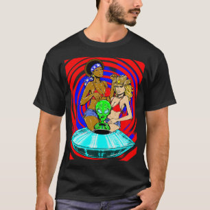 Babes With Alien In Ufo T-Shirt