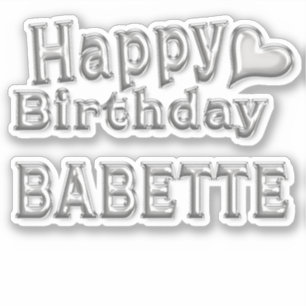 Babette Happy Birthday silver sticker sticker
