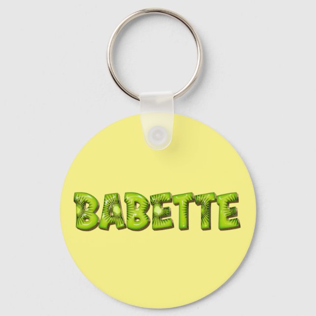 Babette Name Kiwi Design Keychain (Front)