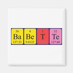 Babette periodic table name magnet