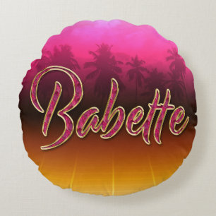 Babette Vorname Name golden pink Kissen Round Cushion