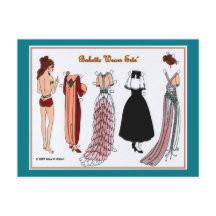 Babette Wears Paper Doll Postcard