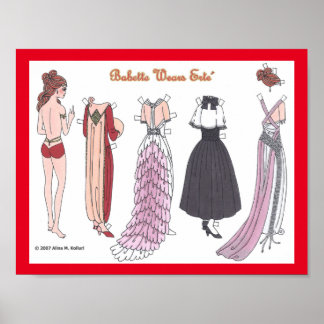 Babette Wears Paper Doll Poster