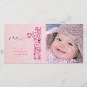 Babies 1st Birthday Thank You Photo Card