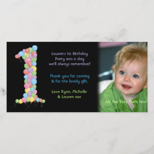 Babies 1st Birthday Thank You Photo Card