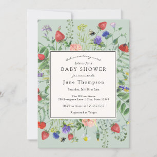 Babies are Berry Sweet Wildflower Baby Shower Invitation