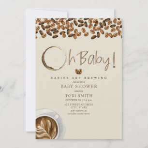 Babies Are Brewing Oh Baby Coffee Baby Shower Invitation