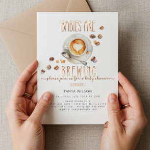 Babies Are Brewing Twin Coffee Baby Shower Invitation
