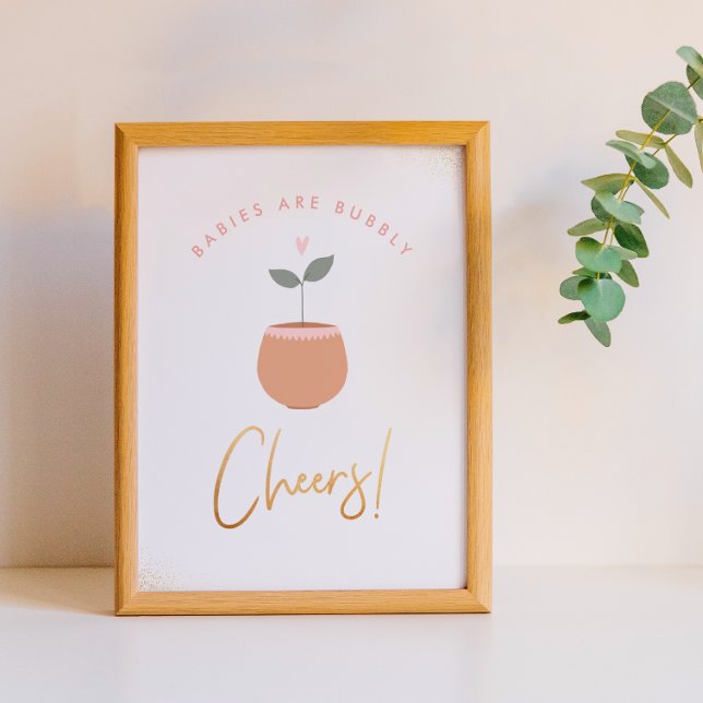 Babies Are Bubbly | Cheers! Baby Shower Sign (Sign Mock-up)