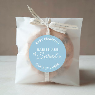 Babies are sweet Baby shower Party favour Classic Round Sticker
