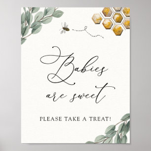Babies are Sweet Bee Eucalyptus Favours Sign