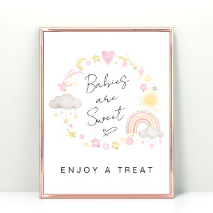 Babies Are Sweet Boho Baby Girl Shower Treat Poster