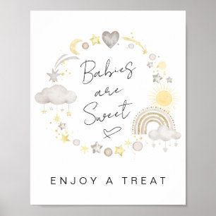 Babies Are Sweet Boho Baby Shower Treat Poster