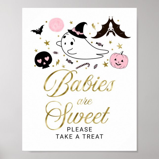 Babies are Sweet Halloween Baby Shower Sign (Front)