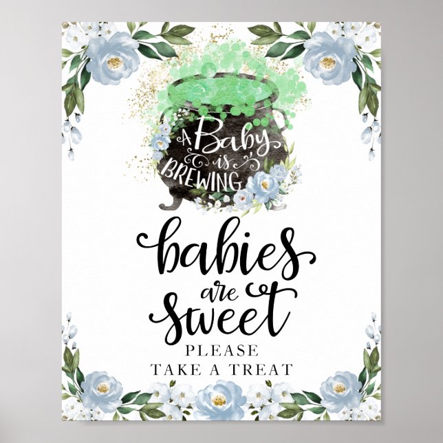 Babies Are Sweet Halloween Boy Baby Shower Sign (Front)