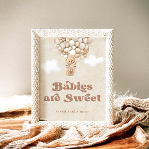 Babies Are Sweet Please Take A Treat Bear Balloon Poster