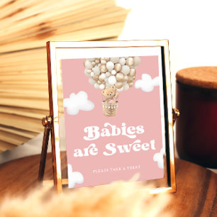 Babies Are Sweet Please Take A Treat Bear Balloons Poster