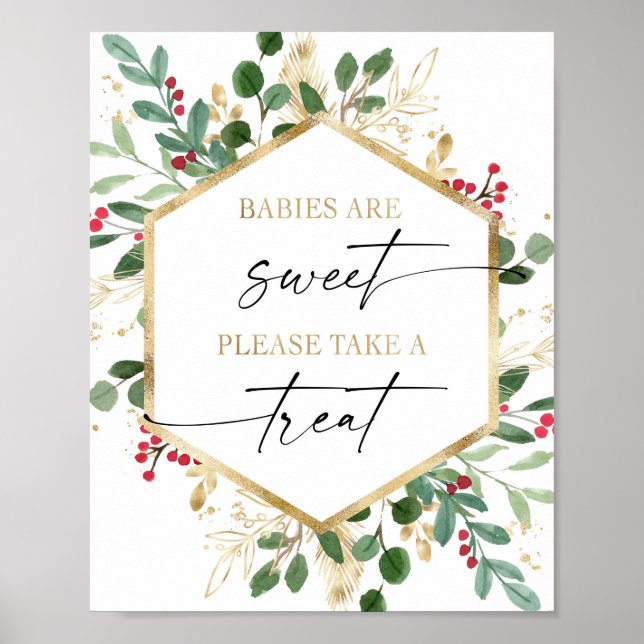 Babies are sweet please take a treat favours sign (Front)