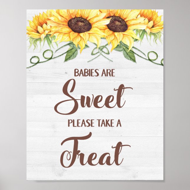 BABIES ARE SWEET PLEASE TAKE A TREAT Shower Sign (Front)