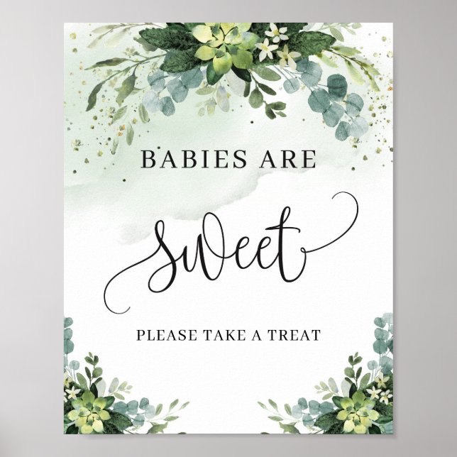 Babies are sweet sign succulent greenery foliage (Front)