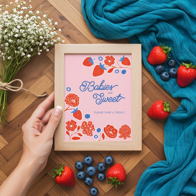 Babies Are Sweet Take A Treat Berries & Flowers Poster (Babies Are Sweet Take A Treat Berries & Flowers Poster)