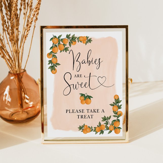 Babies are Sweet Take a Treat Orange Citrus Sign (Creator Uploaded)