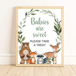 Babies are sweet take a treat woodland favours sig poster