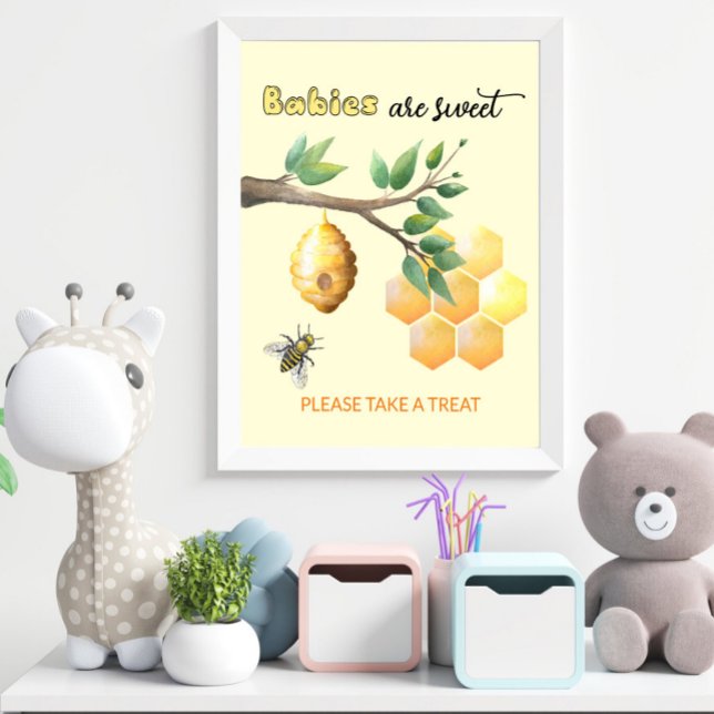Babies are sweet take a treat yellow  poster (Creator Uploaded)