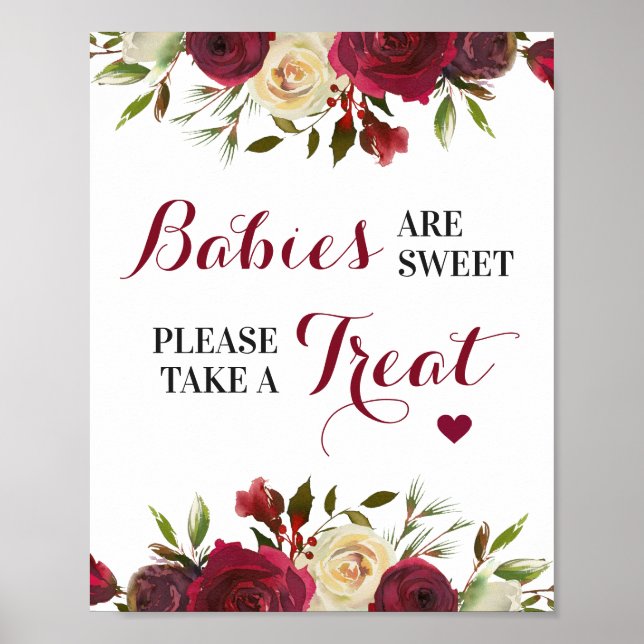 Babies are Sweet Take Treat Fall Baby Shower Sign (Front)