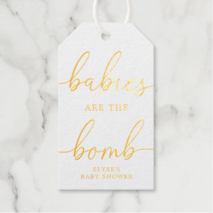 Babies Are The Bomb Gold Foil Favour Gift Tag