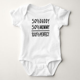 Babies Corner - 50 DADDY 50 MOMMY 100 PERFECT Baby Bodysuit
