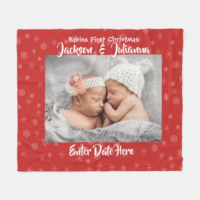 Babies First Christmas - Custom Photo Blanket (Front (Horizontal))