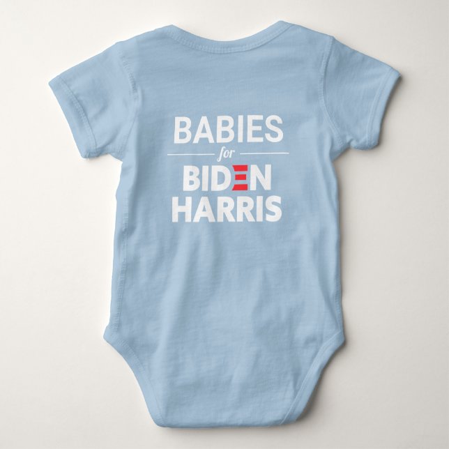 Babies for Biden Harris Custom Text Blue Baby Bodysuit (Back)