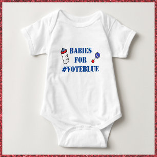 Babies for VOTE BLUE One Piece Baby Bodysuit