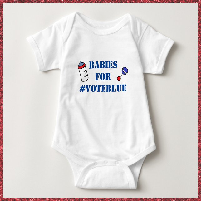 Babies for VOTE BLUE One Piece Baby Bodysuit (Creator Uploaded)