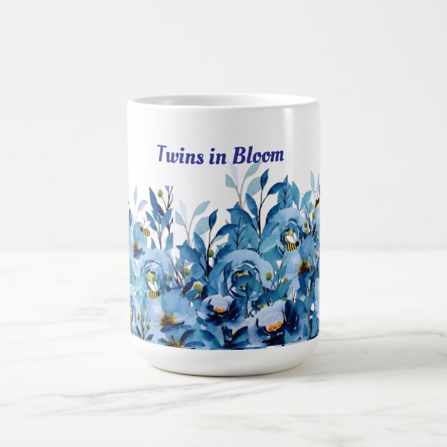 Babies in Bloom Twin Baby Shower Coffee Mug (Center)