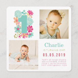 Babies Number 1 1st Birthday Photo Cards