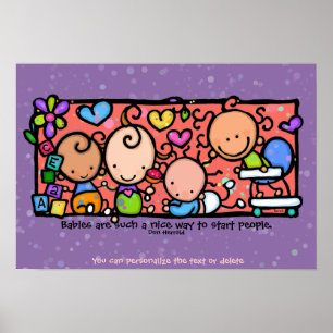 Babies Toddlers Infants Sweetlings. 9x13 purple Poster