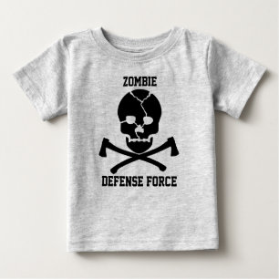 babies Zombie Defence Force: Skulls & Axes Baby T-Shirt