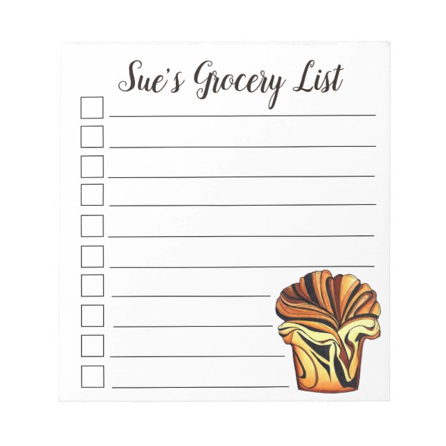 Babka Chocolate Bread Slice Loaf Jewish Bakery Notepad (Front)