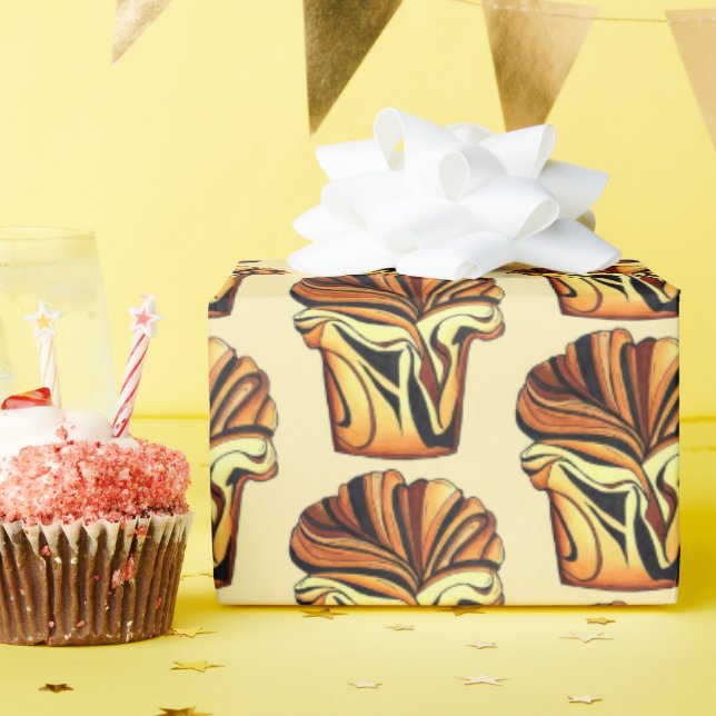 Babka Chocolate Bread Slice Loaf Jewish Bakery Wrapping Paper (Birthday Party)
