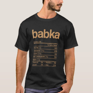 Babka Nutrition Facts  Thanksgiving Jewish Hanukka T-Shirt